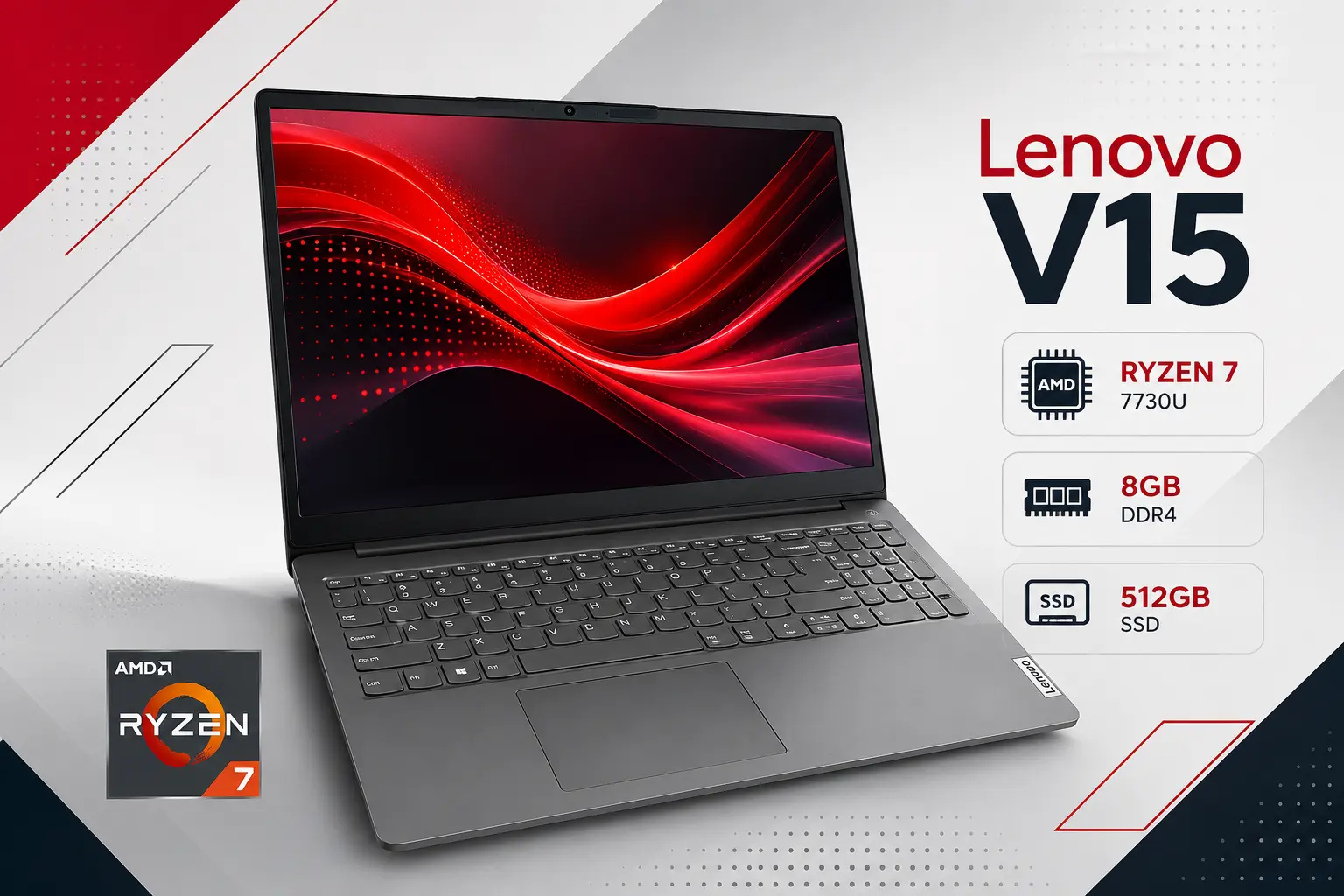 بررسی لپ تاپ Lenovo V15 | انتخابی اقتصادی با  Ryzen 7
