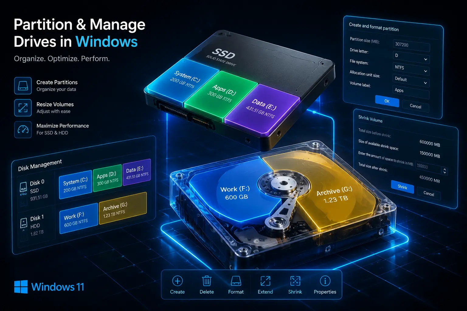 آموزش پارتیشن‌بندی هارد و SSD